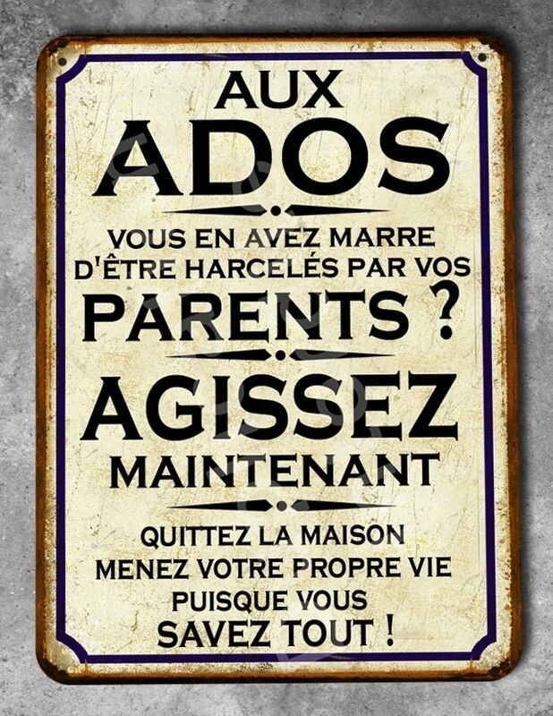 Plaque métal vintage Ado