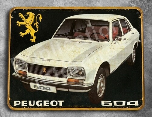 Plaque métal vintage Peugeot 504