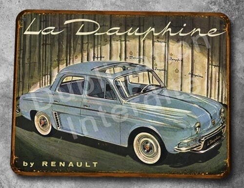 Plaque métal vintage Renault Dauphine 