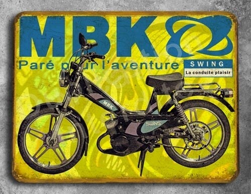 Plaque métal vintage MBK Swing
