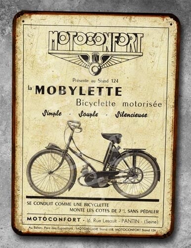 Plaque métal vintage Motoconfort Mobylette