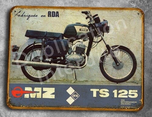 Plaque métal vintage MZ 125