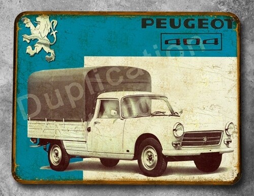 Plaque métal vintage Peugeot 404
