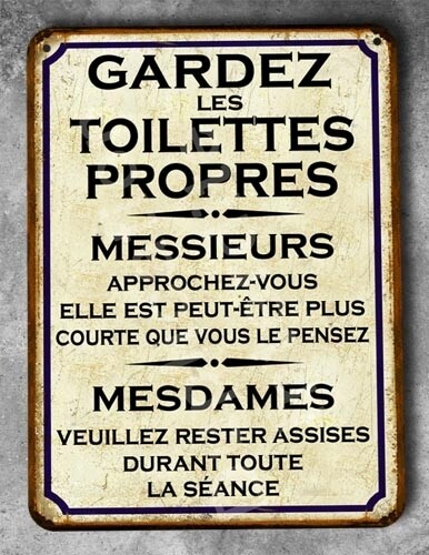 Plaque métal vintage Toilettes