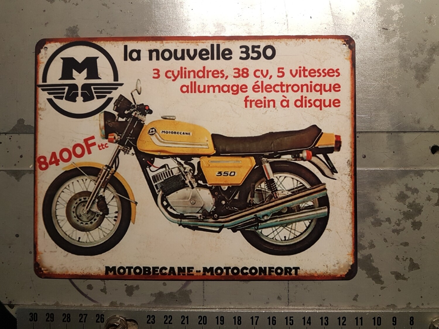 Plaque métal vintage Motobécane 350