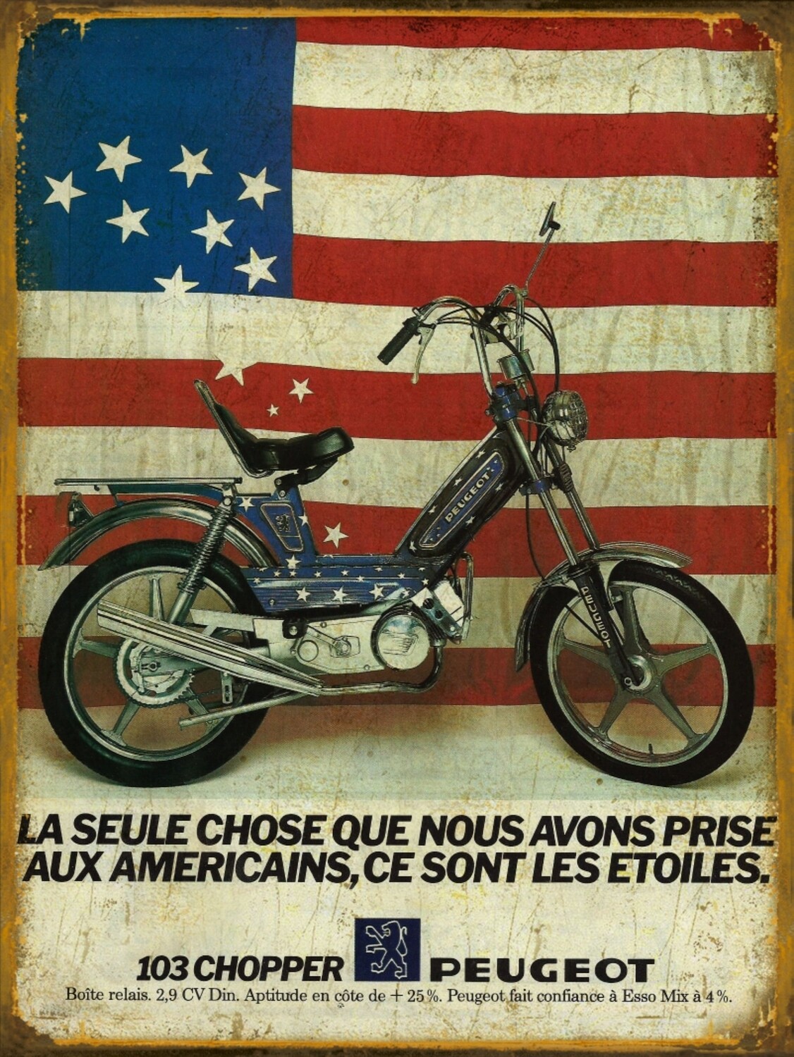 Plaque métal vintage Peugeot 103 Chopper