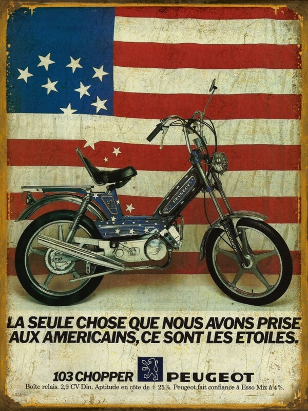 Plaque métal vintage Peugeot 103 Chopper