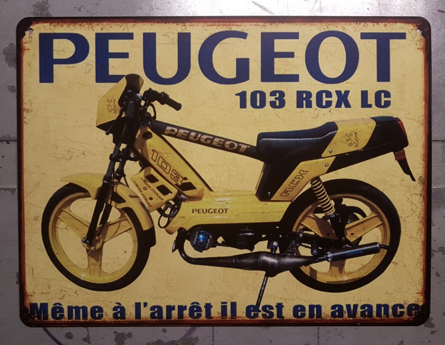 Plaque métal vintage Peugeot 103 RCX