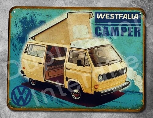 Plaque métal vintage VW T3 Westfalia