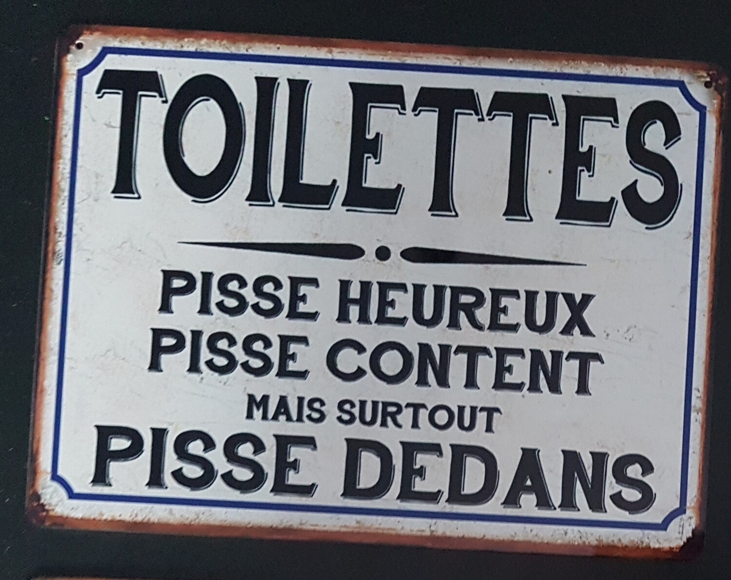 Plaque métal vintage Toilettes
