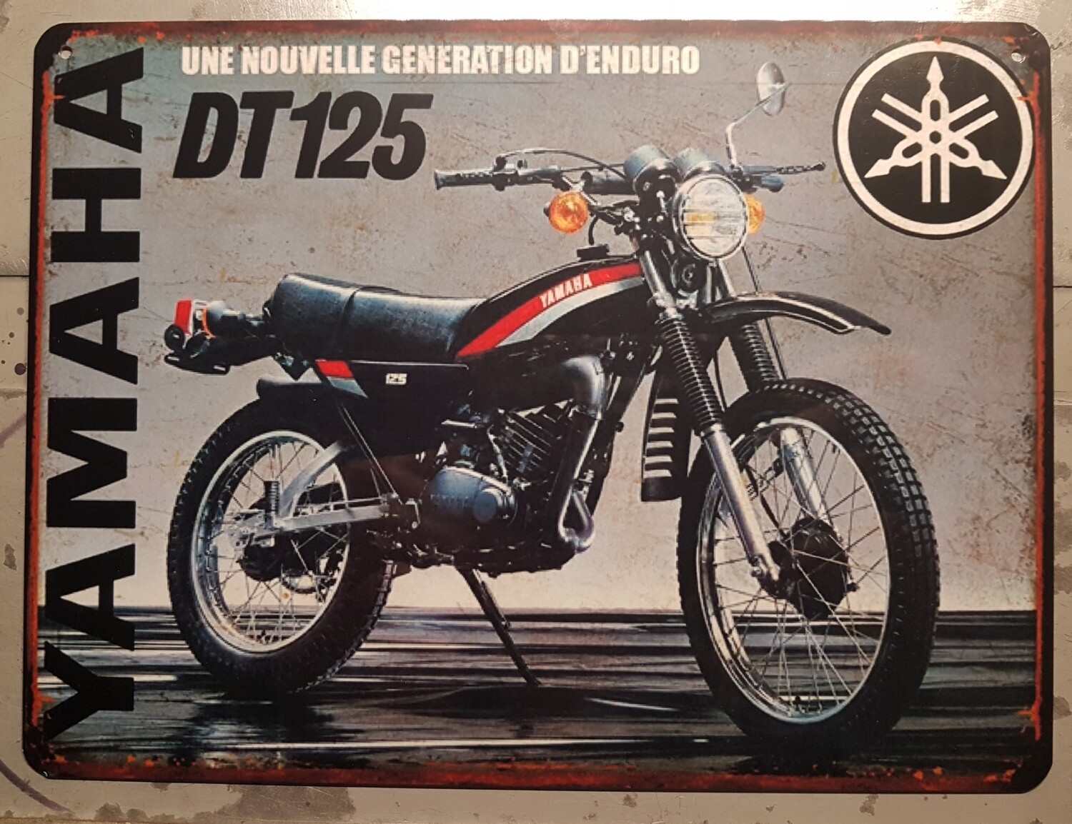 Plaque métal vintage Yamaha 125 DTMX