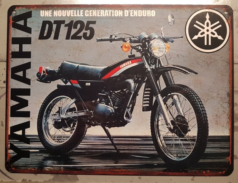 Plaque métal vintage Yamaha 125 DTMX