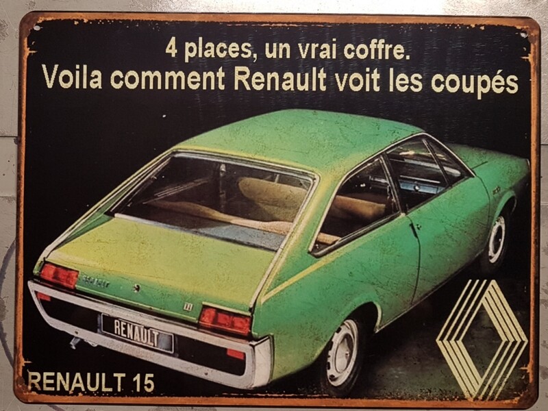 Plaque métal vintage Renault 15