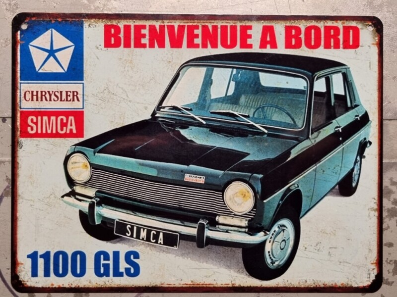 Plaque métal vintage simca 1100