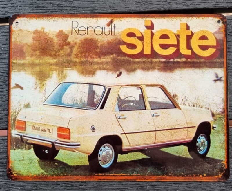Plaque métal vintage Renault 7 Siete