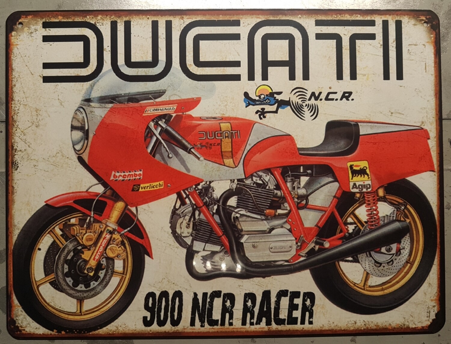 Plaque métal vintage Ducati 900 NCR