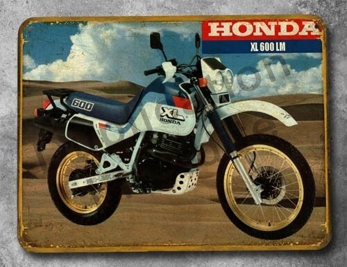 Plaque métal vintage Honda 600 XLM