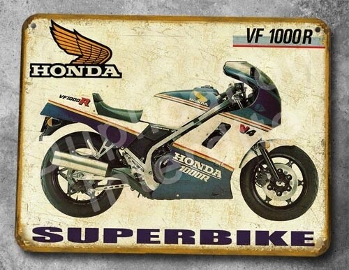 Plaque métal vintage Honda VF 1000