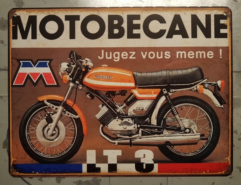 Plaque métal vintage Motobécane 125 LT3
