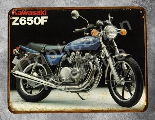 Plaque métal vintage Kawasaki Z650F