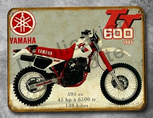 Plaque métal vintage Yamaha 600 TT