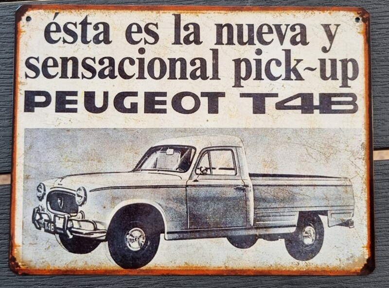 Plaque métal vintage Peugeot 403 Pick-up