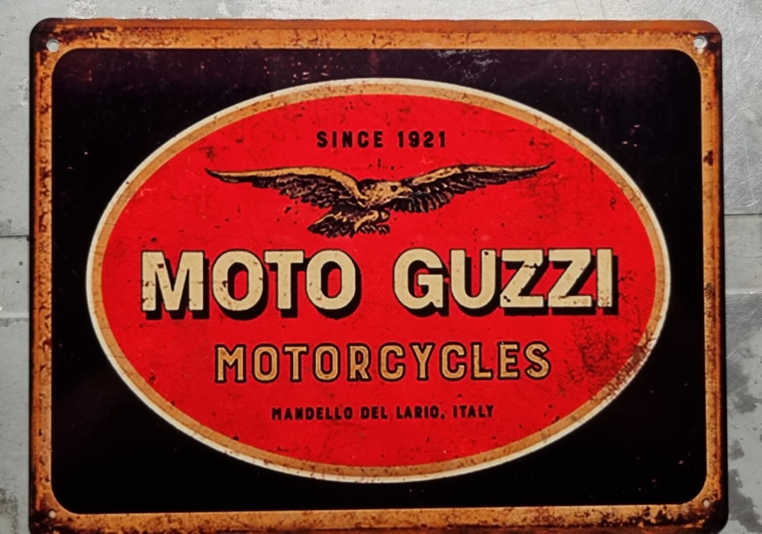 Plaque métal vintage Moto Guzzi