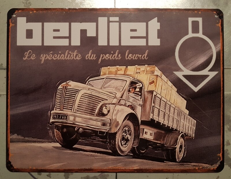 Plaque métal vintage Berliet spécialiste