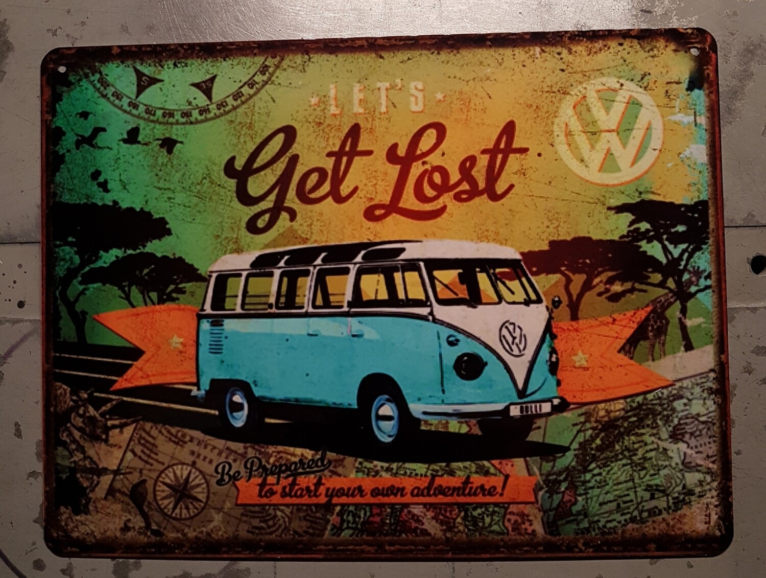 Plaque métal vintage VW Kombi T1
