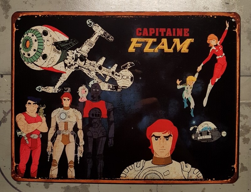 Plaque métal vintage Captain Flam