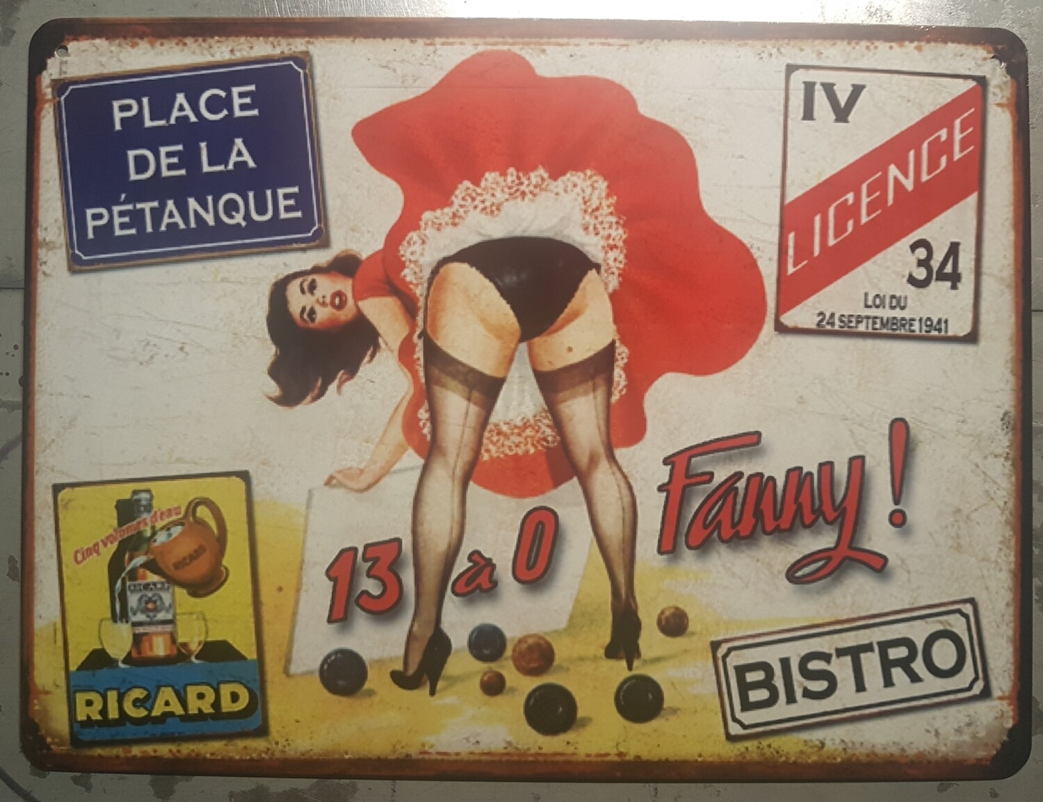 Plaque Métal Vintage Fanny 