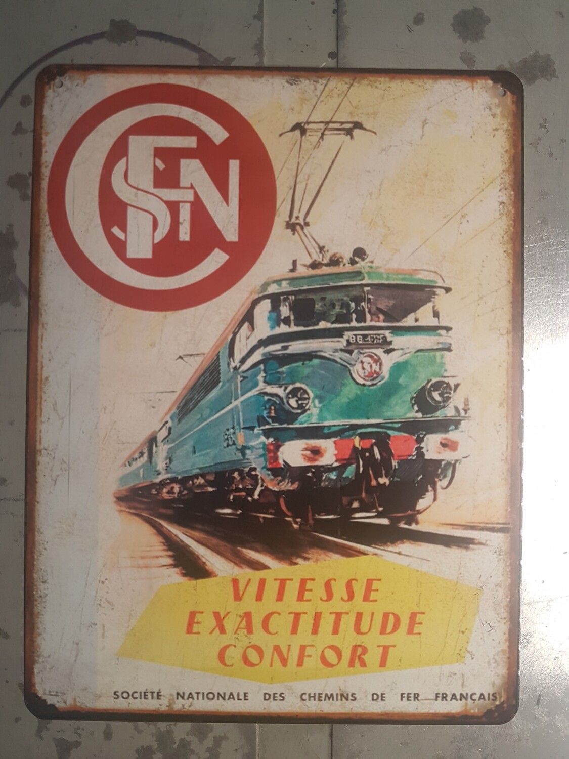 Plaque métal vintage SNCF vitesse...