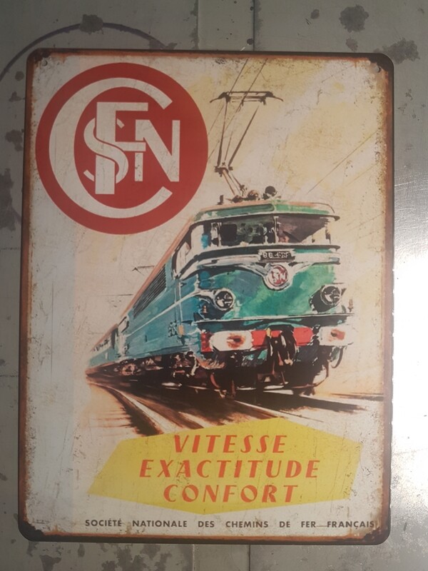 Plaque métal vintage SNCF vitesse...
