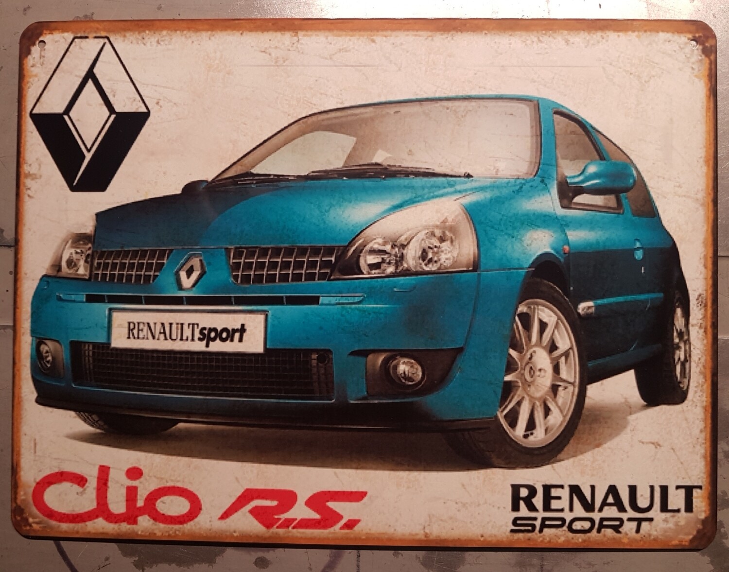 Plaque métal vintage Renault Clio 2 RS