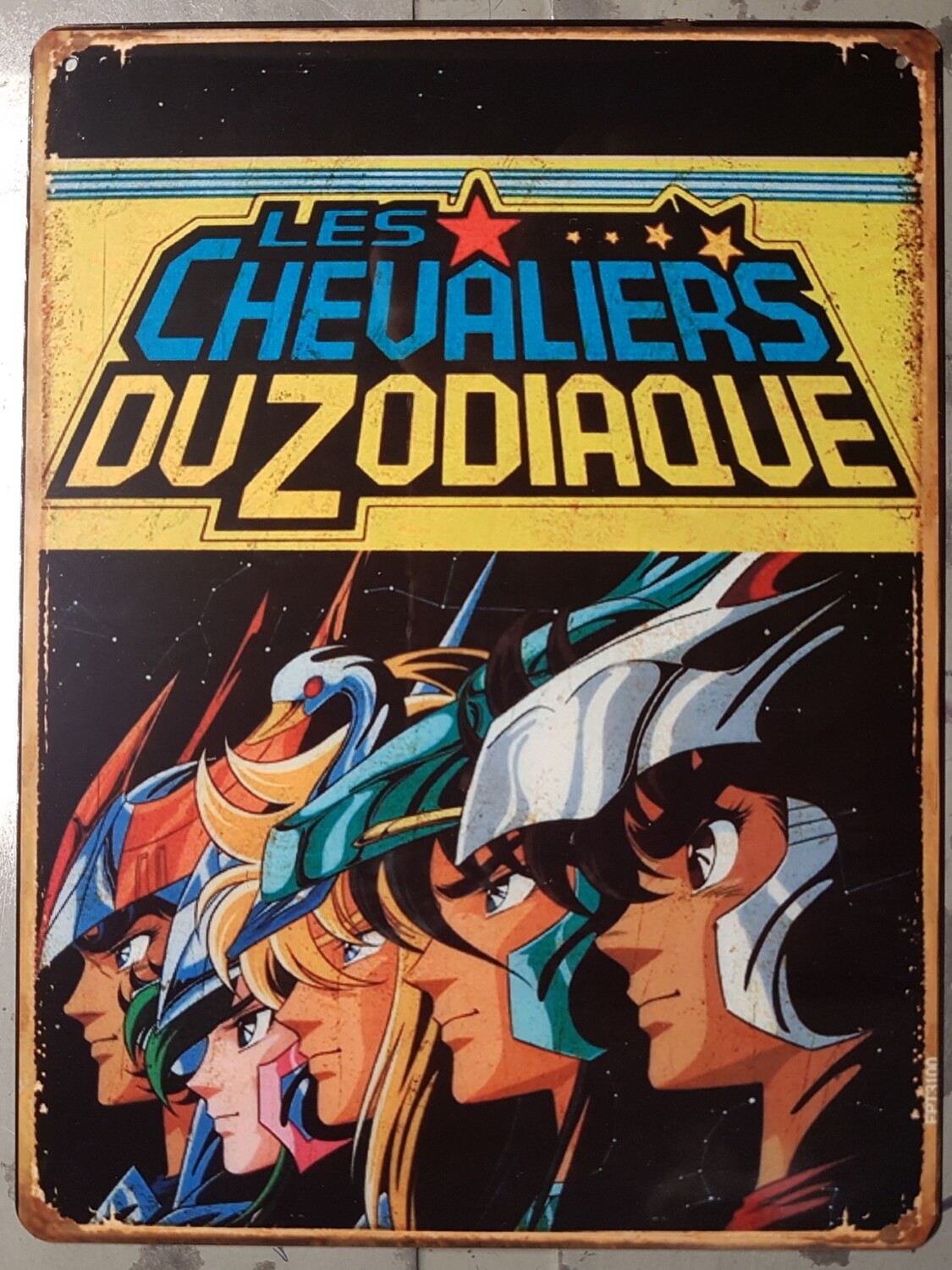 Plaque métal vintage Les chevaliers du zodiaque