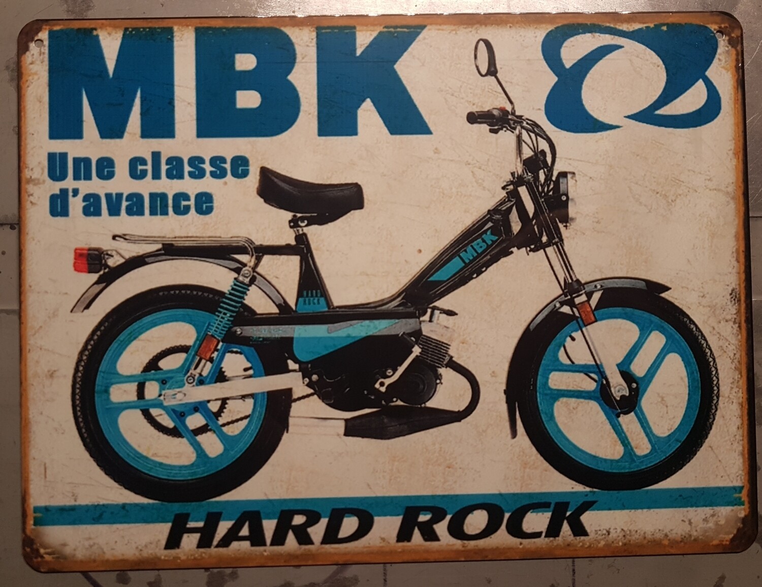 Plaque métal vintage MBK Hard Rock