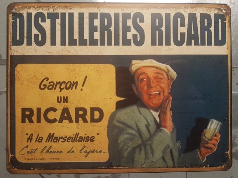 Plaque métal vintage Ricard Homme