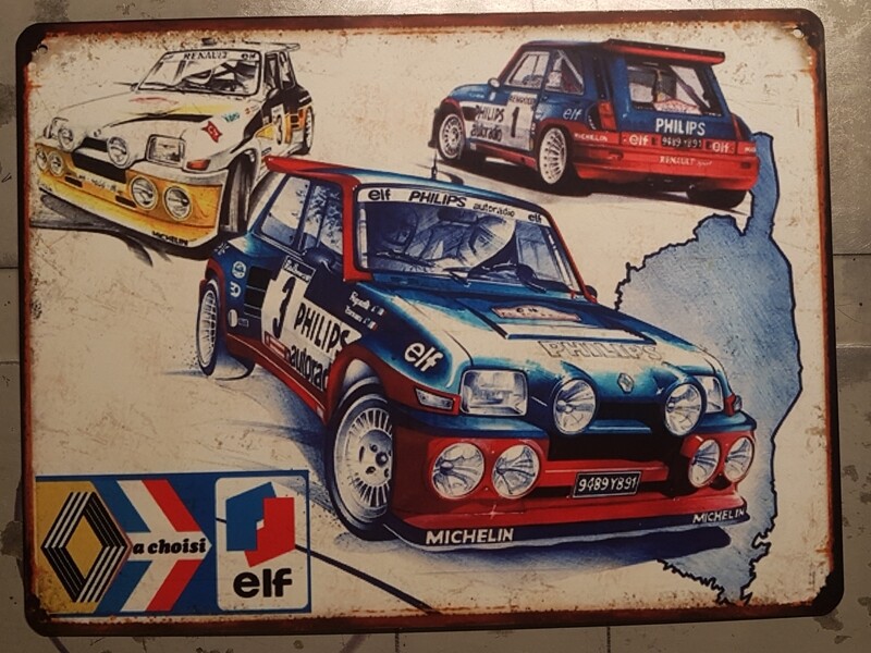 Plaque métal vintage Renault 5 turbo
