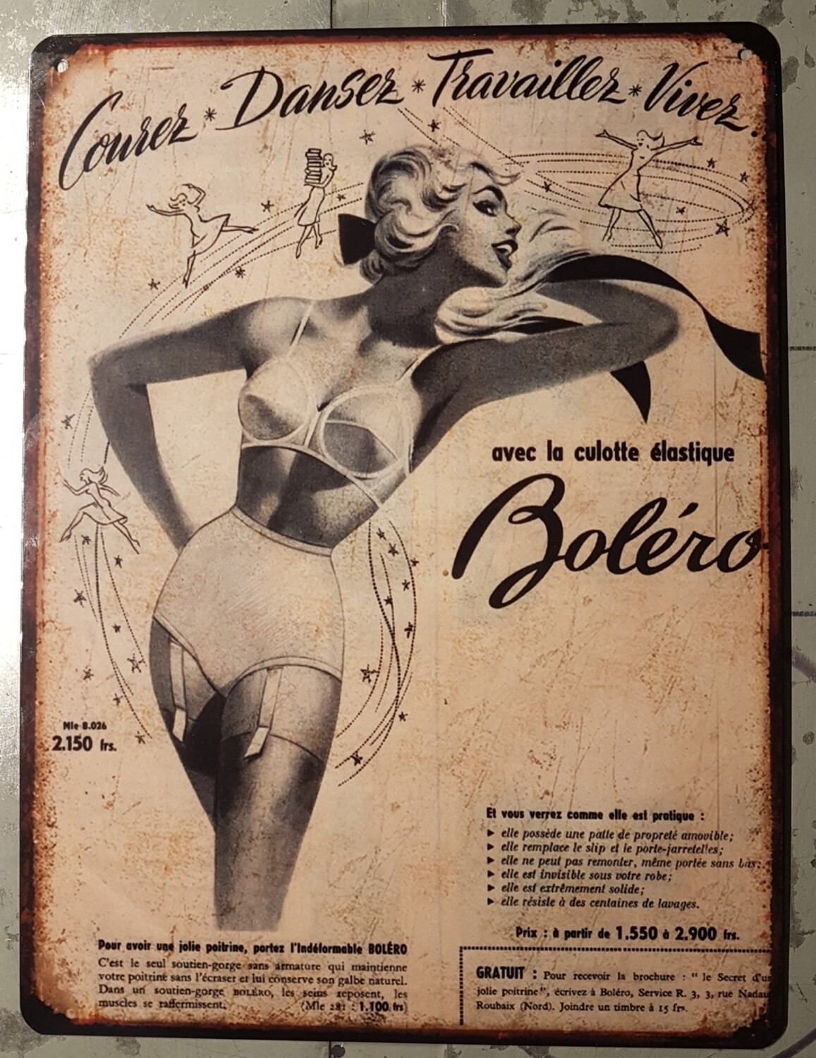 Plaque métal vintage Boléro