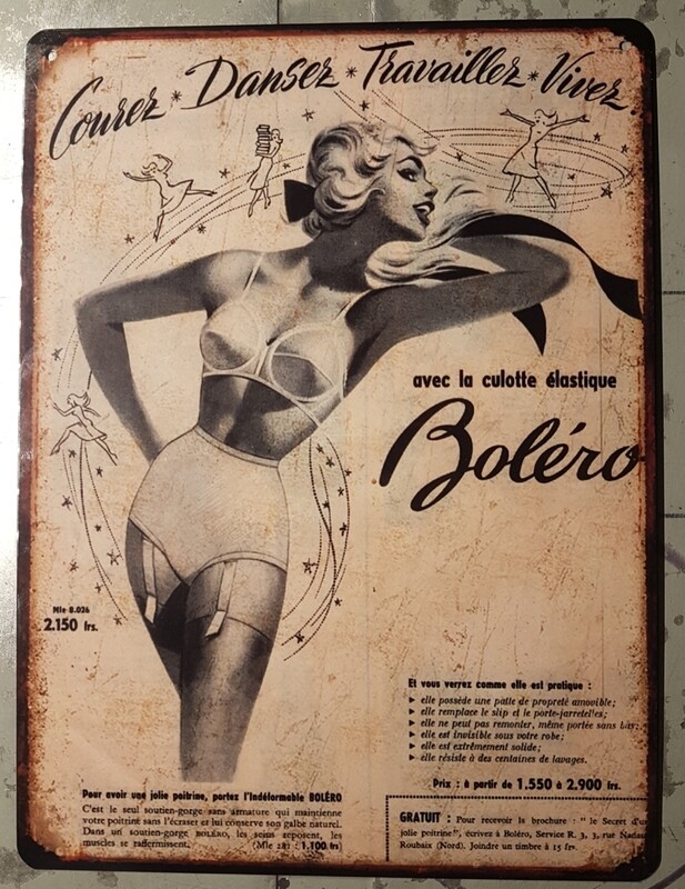Plaque métal vintage Boléro