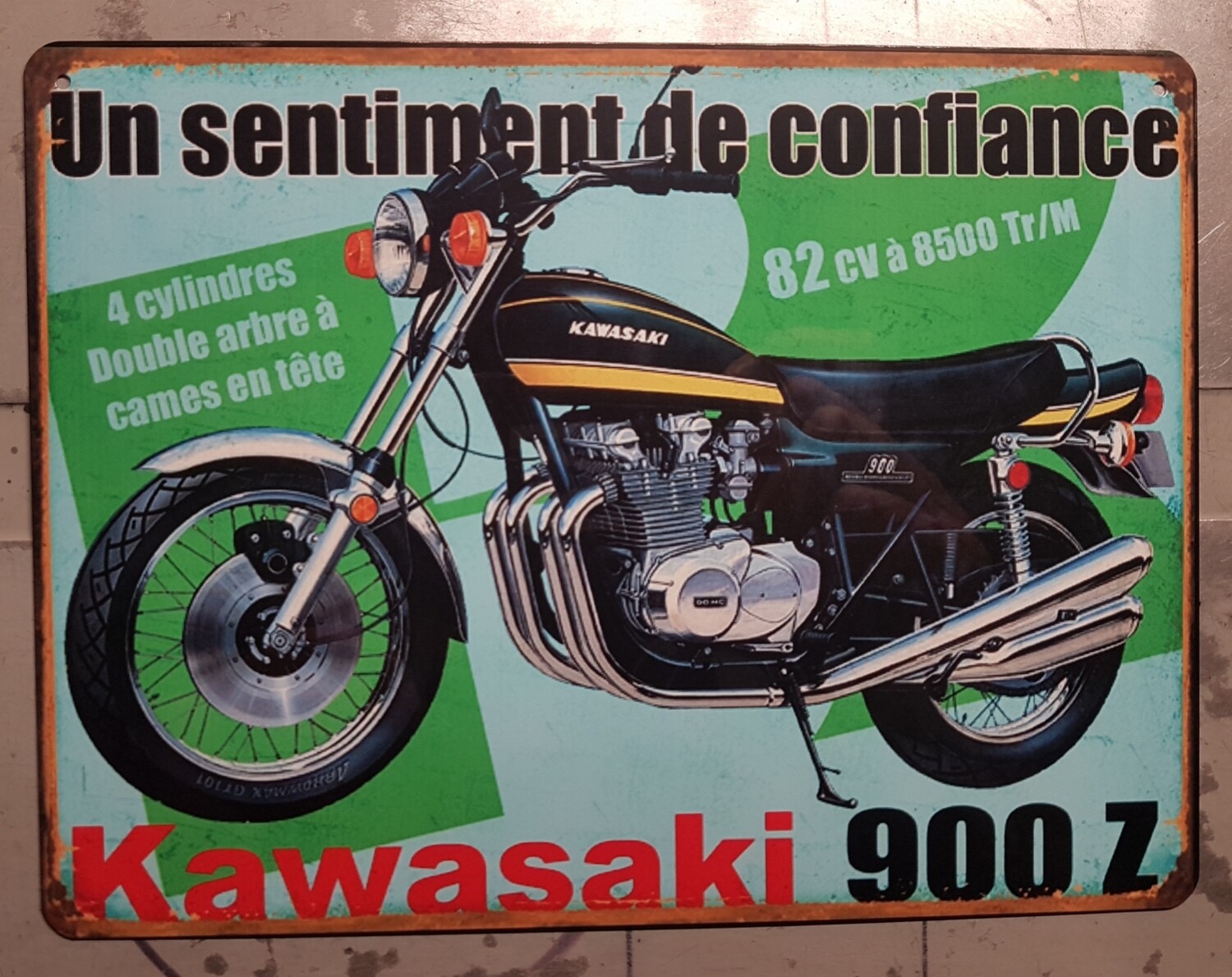 Plaque métal vintage Kawasaki 900 Z1