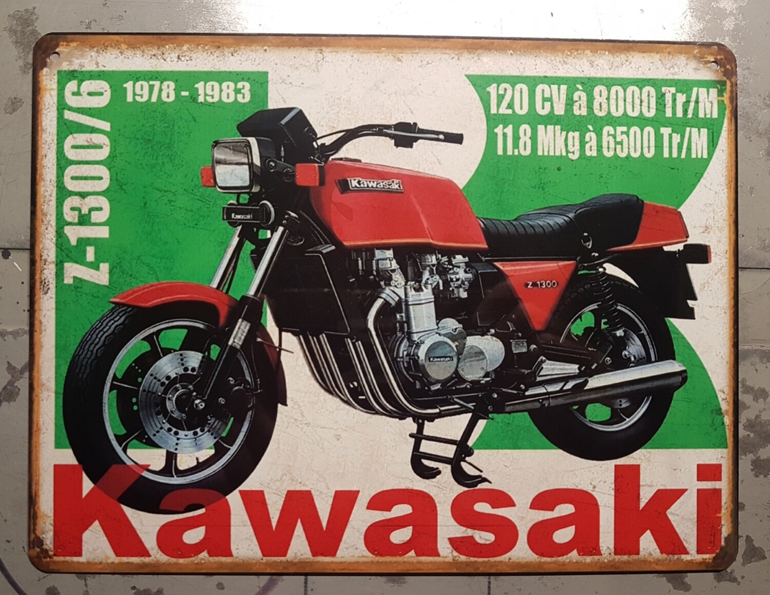 Plaque métal vintage Kawasaki 1300 Z