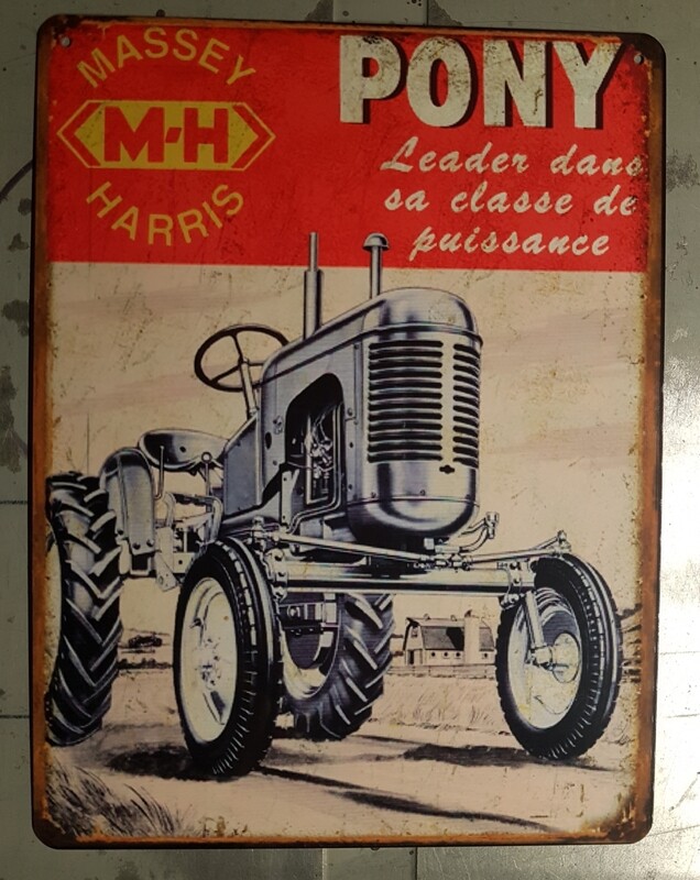 Plaque métal vintage Massey Harris Pony