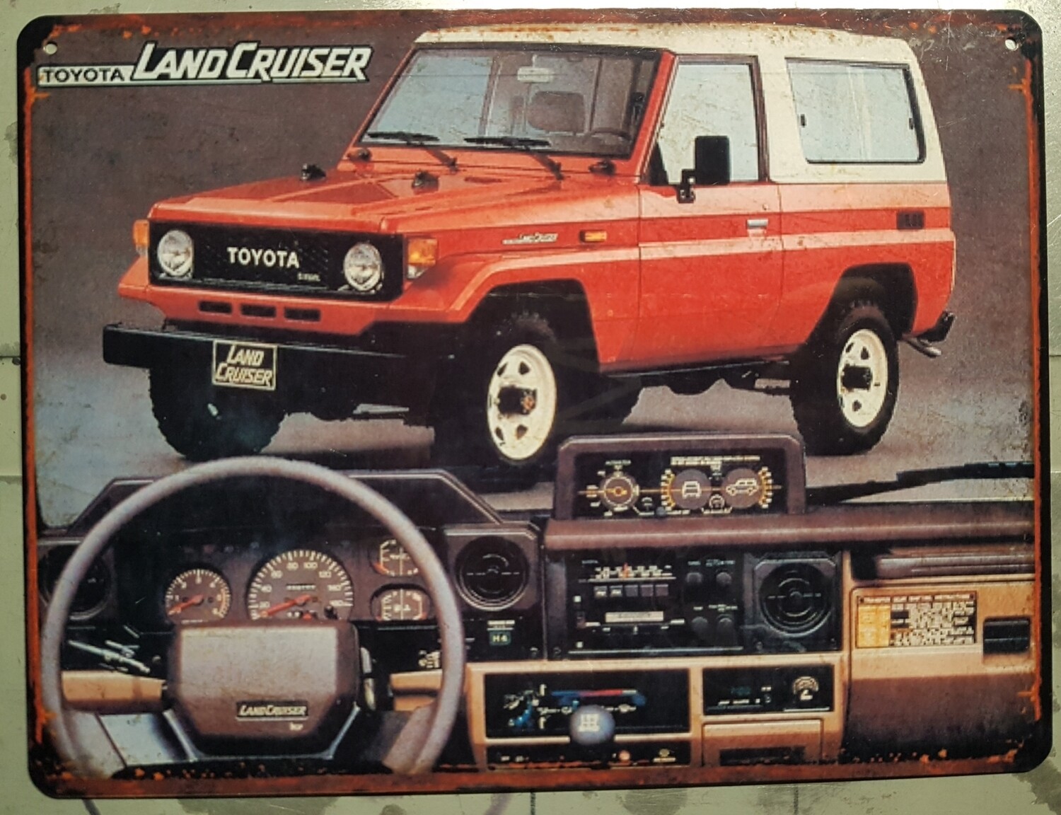 Plaque métal vintage Toyota Land Cruiser