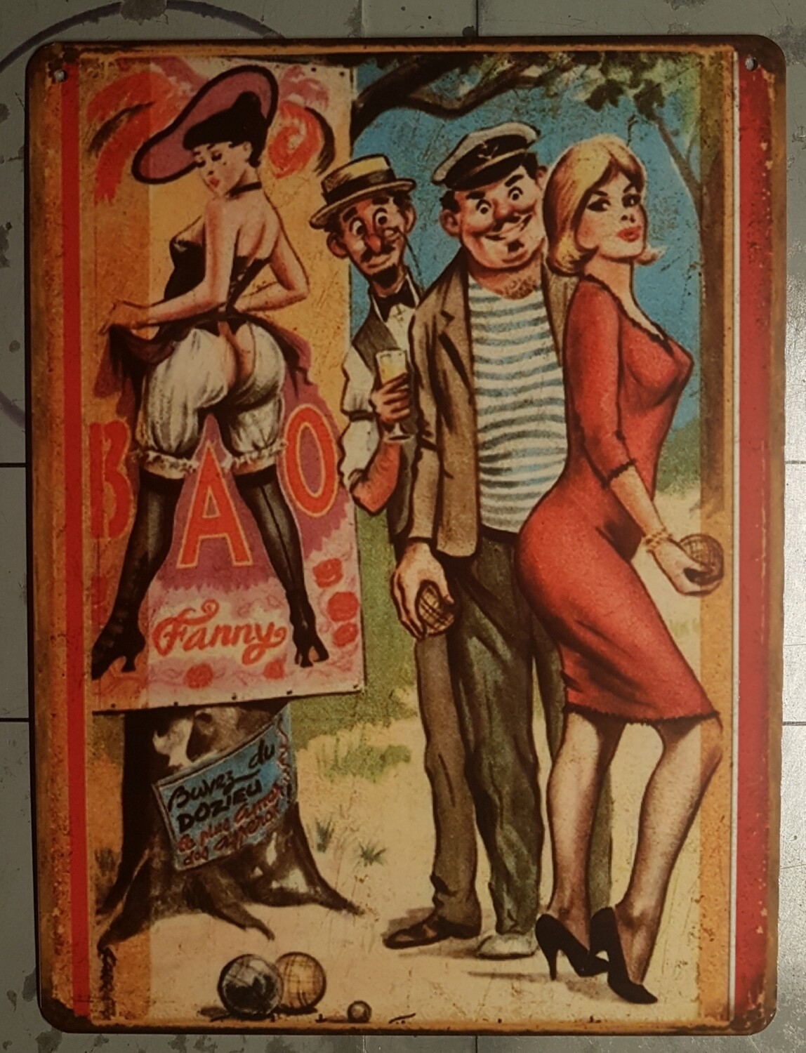Plaque métal vintage Fanny