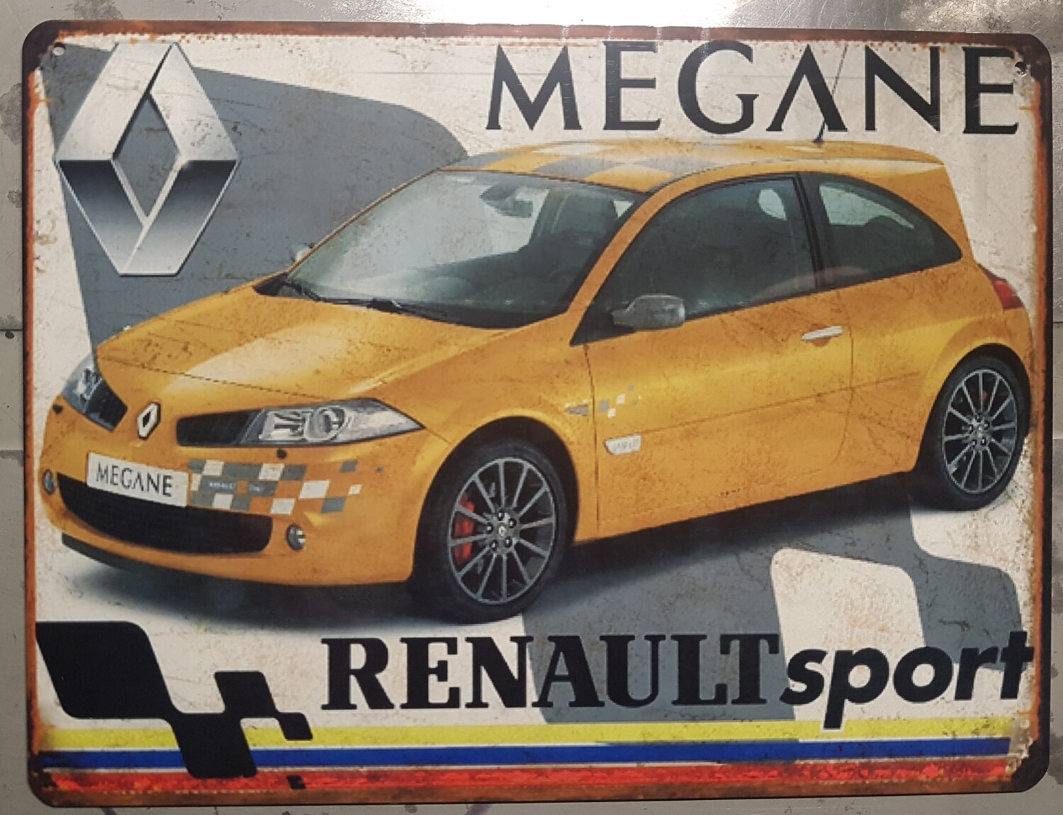 Plaque métal vintage Renault mégane RS