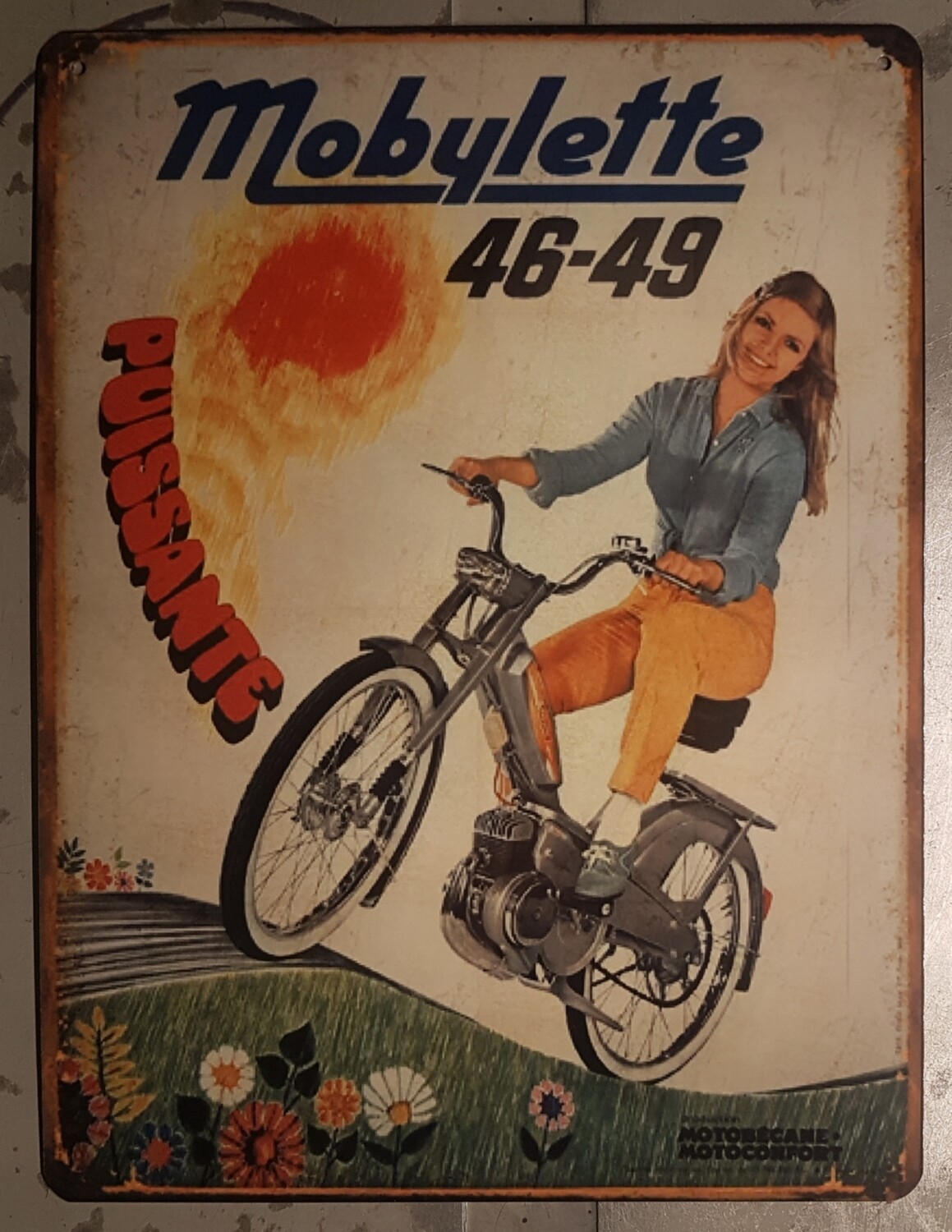 Plaque métal vintage Motobécane Mobylette 46-49