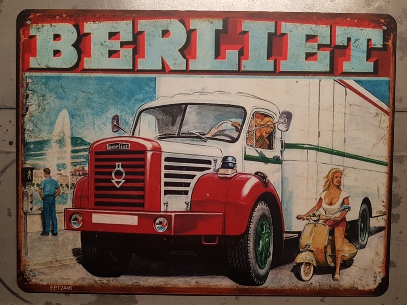 Plaque métal vintage Berliet déménagement 