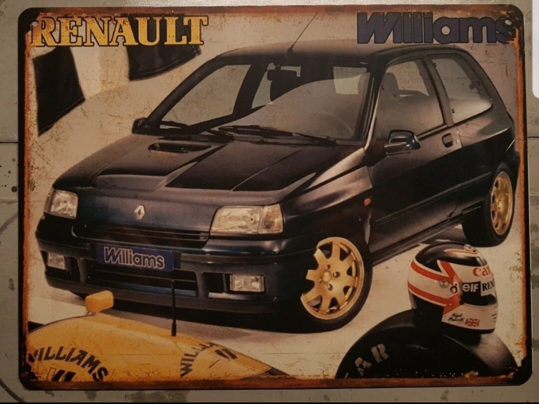 Plaque métal vintage Renault Clio Williams