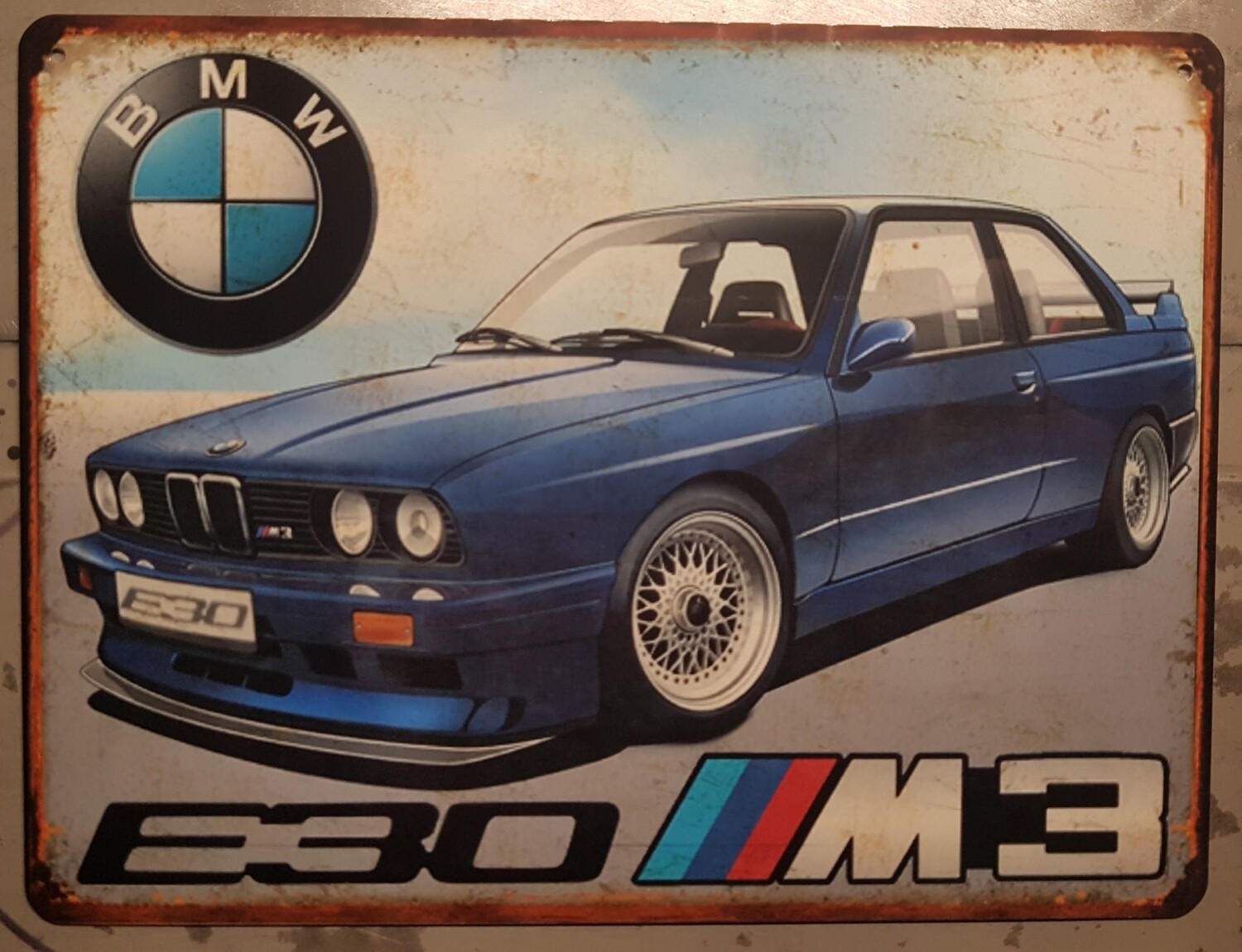 Plaque métal vintage BMW M3 E30